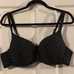 Torrid Push-Up Plunge Bra, Sz 42C EUC - black w/wht polka dots